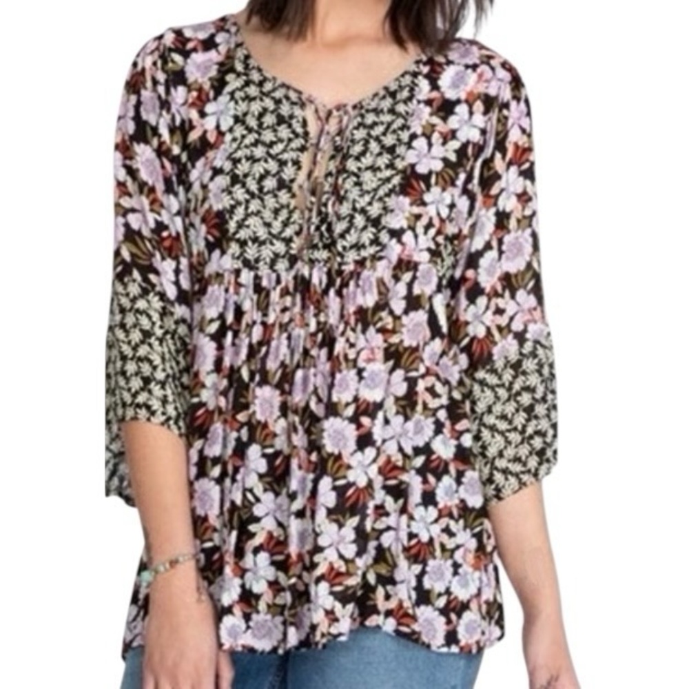 Johnny Was Jade Ameesha Floral Peasant Top